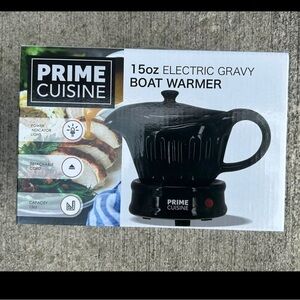 NEW Prime Cuisine - 15 Ounce Electric Gravy Boat Warmer Black